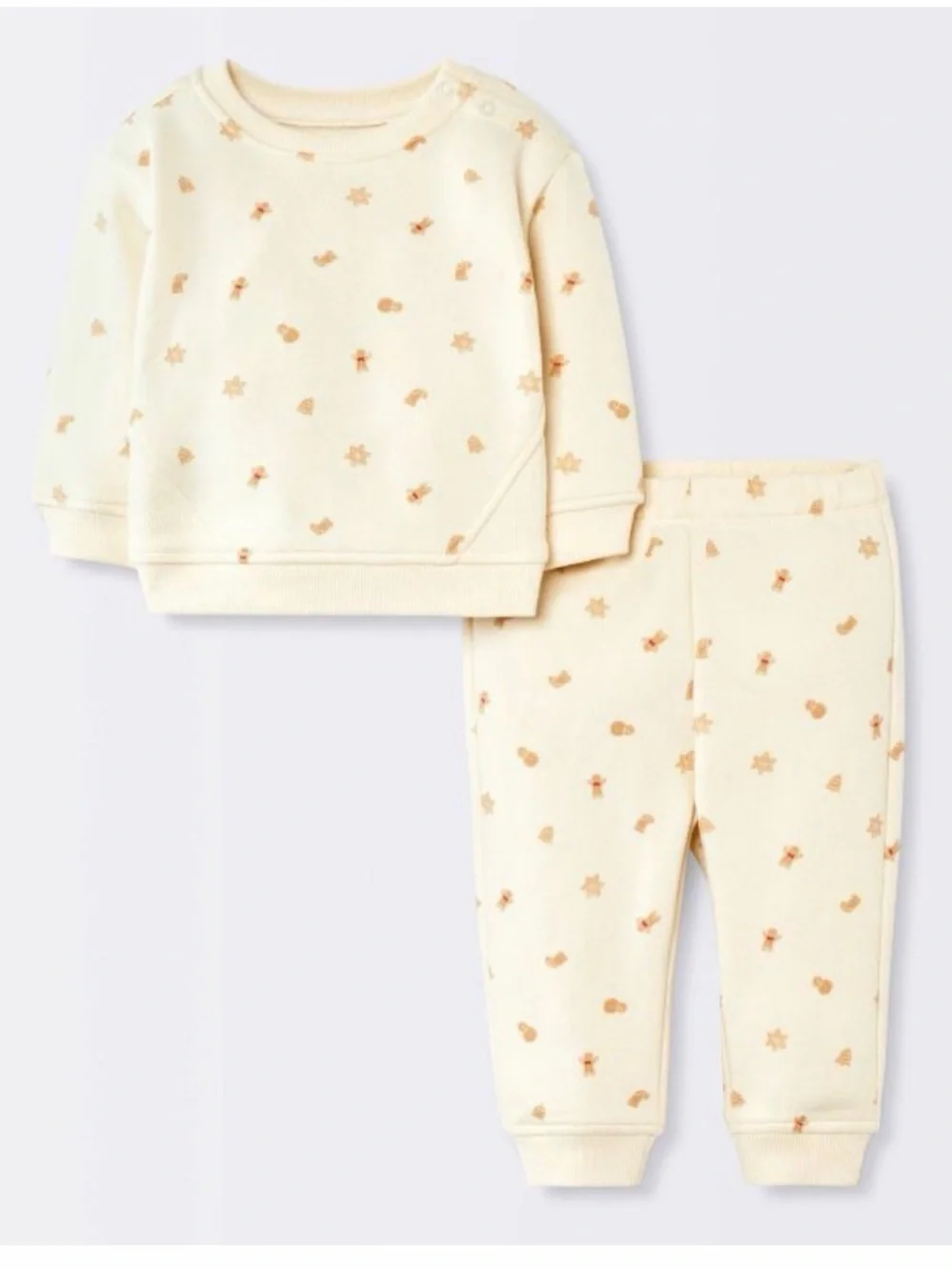Cloud Island Christmas Holiday Gingerbread Cookies Fleece Sweatshirt Jogger Set